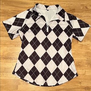 Women’s checkered golf polo
